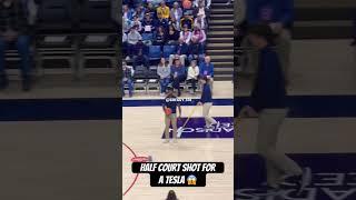 Half court shot for a Tesla #collegehoops #basketball #uconnwbb