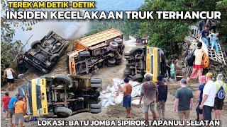 KECELAKAAN TERHANCUR‼️DETIK-DETIK TRUK TERBALIK,TRUK JUMPING DI TANJAKAN BATU JOMBA