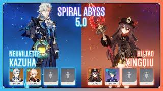 C0 Neuvillette + C1 Kazuha Duo & C1 Hu Tao + C6 Xingqiu Duo | NEW SPIRAL ABYSS 5.0 | Genshin Impact