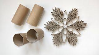 Paper Roll Snowflake DIY ️ Easy Recycling Craft Idea Perfect for Christmas Decorations