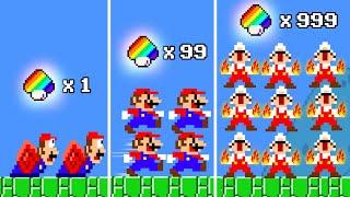 Mario Wonder but Every Rainbow Mushroom Makes Mario Double | 2TB STORY GAME