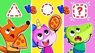 Круглая vs Квадратная vs Треугольная Пицца! | Учим Фигуры  | Крошка Мими