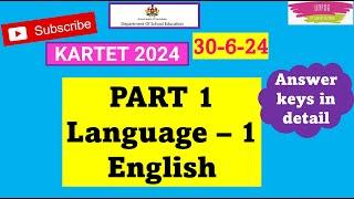 KARTET2024 – Answer Key - English First Language – Paper 2 #kartet_answer_  key (detail Explanation)