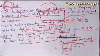 Unit of sale, unit cost, unit price, gross profit || class 11 entrepreneurship notes