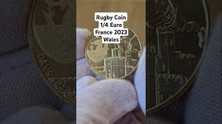 ¼ Euro coin celebrating the Rugby World Cup 2023, featuring the iconic emblem of Wales!