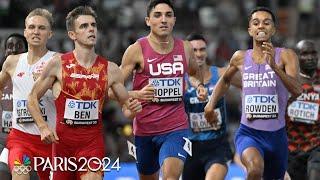 Bryce Hoppel grinds through tough 800m heat to become only American man in semis | NBC Sports