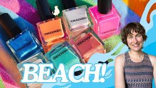 Obsessed with this color story! Cracked Polish Beach nail polish swatches + Three Little Pinkies