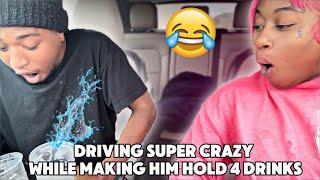 Driving super crazy whiling making @LIJAYNATION  hold 8 drinks lol