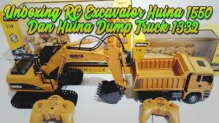 Unboxing RC Excavator Huina 1550  & Huina Dump Truck 1332