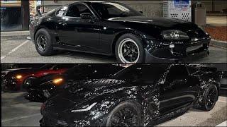 Big Turbo MK4 Toyota Supra VS Upgraded Blower C7 Z06 Corvette! - Street Race!