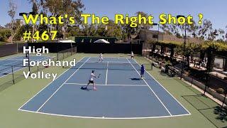 Tennis High Forehand Volley Technique.  What's The Right Shot # 467.