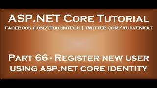 Register new user using asp net core identity