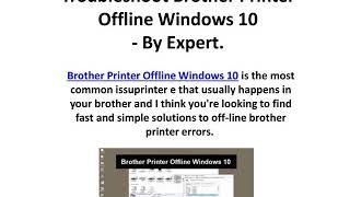 Brother Printer Offline Windows 10 | Brother Printer Offline fix Windows 10 | Brother Support