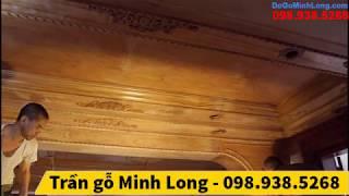 Mẫu trần gỗ tân cổ điển đẹp được Minh Long thi công tại Vân Canh- Hoài Đức- Hà Nội