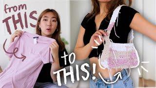 Turning A $3 T-shirt Into A Trendy Crochet Bag 