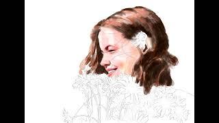 Digital  Watercolor  portrait in procreate ( Easy  Task )