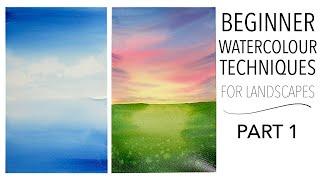 Beginner Watercolour Techniques Part 1 - Gradients, Backgrounds & The Wet On Wet Technique