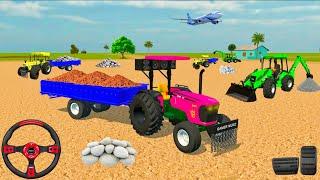 JCB END 2 TRAKTOR , JOHN DEERE , NEW HOLEND , TROLLEY UNLOADING ROLL 🪵 FARMING  #viralvideo
