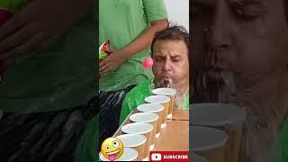 Blow The Ball Over Water Glass Challenge| Funny game | shorts.