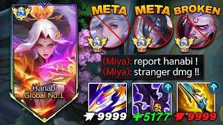 SORRY META HEROES.| NEW HANABI UNLIMITED BURST DAMAGE.|(STRANGER DAMAGE)|BEST BUILD FOR HANABI 2025.