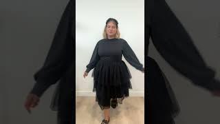 Cosette Midi Dress in Black Try On in Size 1x - Ivy City Co