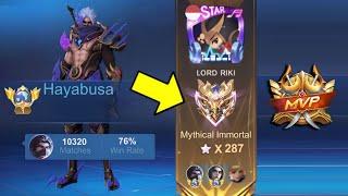 TOP GLOBAL HAYABUSA IMMORTAL FULL GAMEPLAY!! (NO CUT, NO EDIT) -MLBB