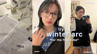 Trying Winter Arc *productive vlog*: early morning, studying, workout, diet, self care etc.