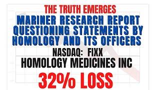 32% Stock Loss FIXX Stock News | Homology Medicines Securities Class Action ($FIXX) Homology Stock