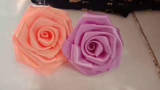 CARA MEMBUAT BUNGA MAWAR DARI PITA SATIN 5CM MUDAH by indiiflowers