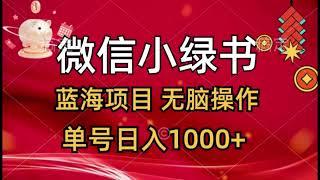 0427【2024最新项目】微信小绿书，蓝海项目，无脑操作，一天十几分钟，单号日入1000+ | 副业巴士