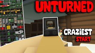 THE MOST CRAZY START IN UNTURNED (Unturned Survival)