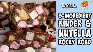 Kinder and Nutella Rocky Road! Recipe tutorial #Shorts