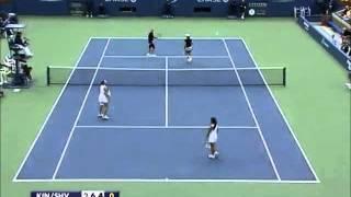 King/Shvedova vs Petrova/Huber 2010 US Open Highlights