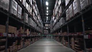 POV Of Warehouse Stock Video