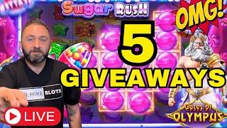 5 TIMES!!!!! HUGE SC GIVEAWAYS!  HUGE LIVE PLAY! LIVE!!!!