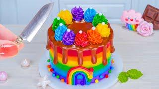 Yummy Miniature Rainbow Chocolate Cake Decorating  Delicious Miniature Cake Design