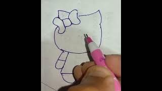 How to draw a Kitty#shorts#youtubeshorts#viralshorts#shortsfeed#trending#mood#arts#drawing#shorts