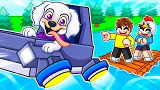I Became A DOG, Then Used A FLYING BOAT In BUILD A BOAT!