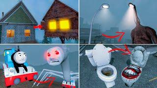 EVERYTHING TURNED INTO MONSTERS | TOILET MONSTER, HOUSE HEAD, LIGHT HEAD, SCARY THOMAS