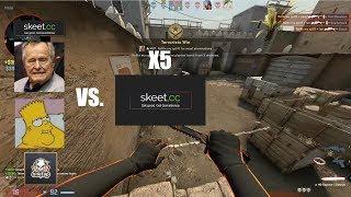 3v5 MM HVH against 5 gamesense/skeet.cc users with Info | CSGO HVH