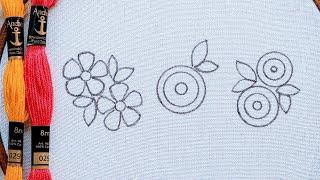 3 VERY VERY EASY LITTLE FLOWERS EMBROIDERY DESIGNS FOR BEGINNERS