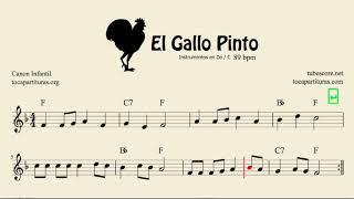 El Gallo Pinta Pista karaoke Tutorial Partituras tocapartituras com