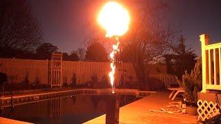 DMX Fire Machine - Flame Thrower Demonstration - Halloween