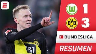 DORTMUND GOLEÓ 3-1 al Wolfsburg y se acerca a puestos de CHAMPIONS en la BUNDESLIGA | RESUMEN