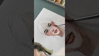 Watercolors portrait painting #drawing #beautifulgirl