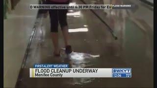 Flood waters damage elementary school in Menifee County