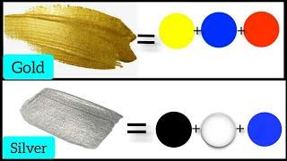 Mettalic colour from primary colours/colour mixing/golden and silver mettalic colour from 3 colours