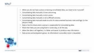Why Create a Data Warehouse, Data Mart & a Reporting Database (DW/DM/RDB)