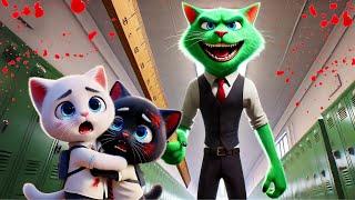 Green Cat Evil Teacher - 2 Poor Kitty #cat #ai #catlover #catvideos #cutecat #aicat