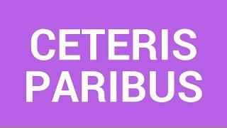 Ceteris paribus